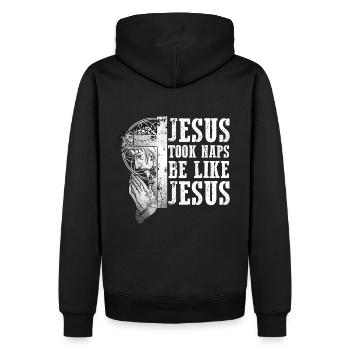 Jésus a fait des siestes comme Jésus I Dieu chrétien - Sweat à capuche Premium bio Homme - noir - Dos - Nico (187cm)