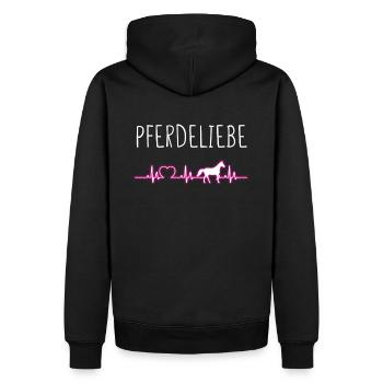 HEARTBEATPFERDELIEBE - Männer Premium Bio Hoodie - Schwarz - Hinten - Nico (187cm)