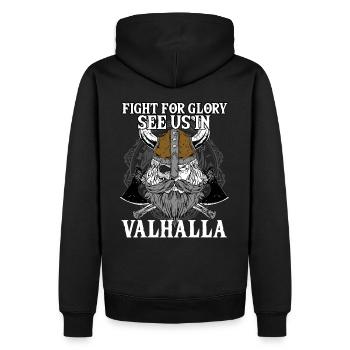 Combattez pour la gloire Voyez-nous dans la mythologie du Valhalla I - Sweat à capuche Premium bio Homme - noir - Dos - Nico (187cm)
