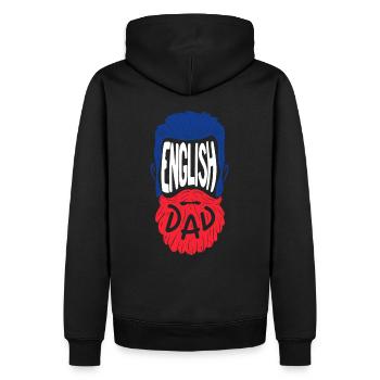 English Dad - Männer Premium Bio Hoodie - Schwarz - Hinten - Nico (187cm)
