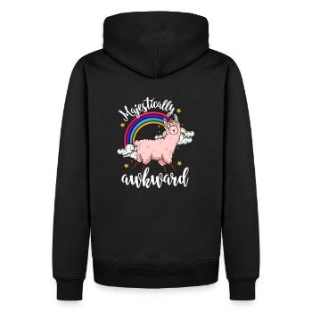 Llamacorn Majestically Awkward Llama Unicorn Gift - Männer Premium Bio Hoodie - Schwarz - Hinten - Nico (187cm)