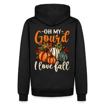 Oh My Gourd Happy Fall Y'all Funny Pumpkin Gift - Men’s Premium Organic Hoodie - black - Back - Nico (187cm)