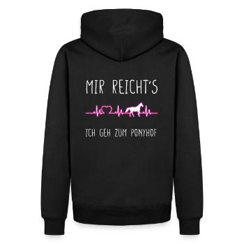 HEARTBEATMIRREICHTSICHGEHZUMPONYHOF - Männer Premium Bio Hoodie - Schwarz - Hinten - Nico (187cm)
