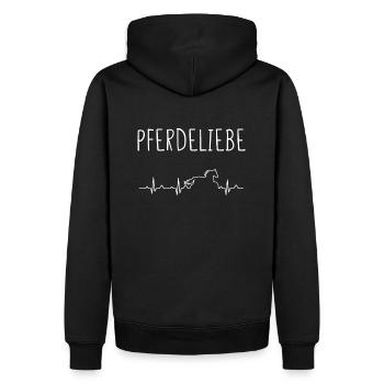 HEARTBEATPFERDELIEBE Kopie - Männer Premium Bio Hoodie - Schwarz - Hinten - Nico (187cm)