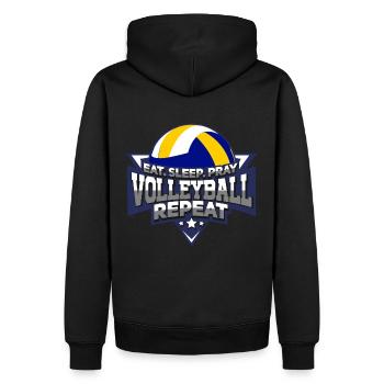 Manger Dormir Priez Volleyball Répéter le cadeau sportif - Sweat à capuche Premium bio Homme - noir - Dos - Nico (187cm)