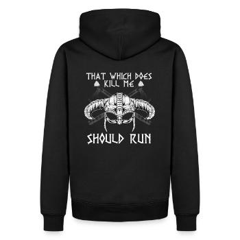 front 79991662302585887 - Männer Premium Bio Hoodie - Schwarz - Hinten - Nico (187cm)