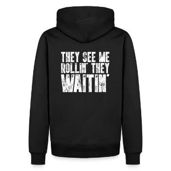 front 28611608382122678 - Männer Premium Bio Hoodie - Schwarz - Hinten - Nico (187cm)