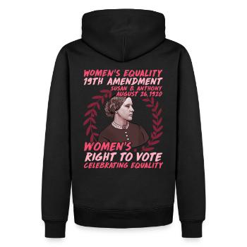 Woman Rights 1 - Männer Premium Bio Hoodie - Schwarz - Hinten - Nico (187cm)