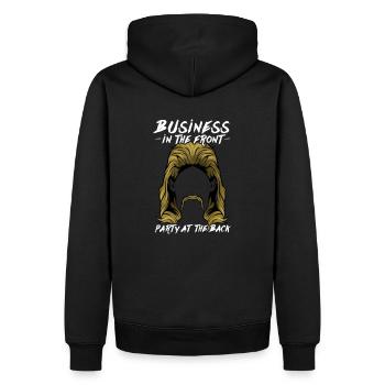 Business In The Front Party At The Back Mullet - Sweat à capuche Premium bio Homme - noir - Dos - Nico (187cm)