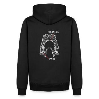 Drôle de mulet cadeau de cheveux Business Party coupe de cheveux - Sweat à capuche Premium bio Homme - noir - Dos - Nico (187cm)
