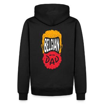 Belgian Dad - Männer Premium Bio Hoodie - Schwarz - Hinten - Nico (187cm)