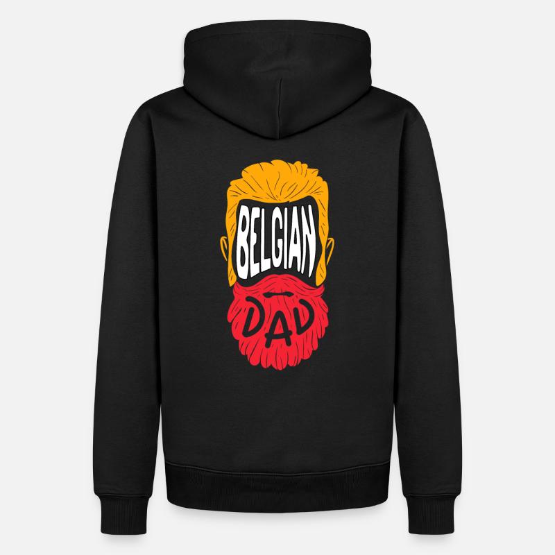 Belgian Dad - Männer Premium Bio Hoodie - Schwarz