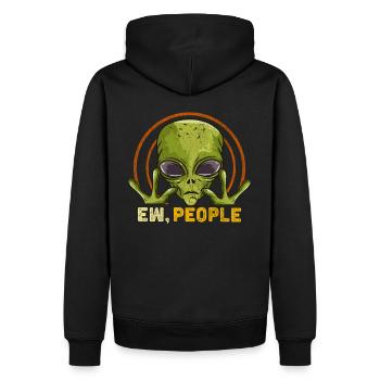 Ew People Ufo Alien Cadeau - Sweat à capuche Premium bio Homme - noir - Dos - Nico (187cm)