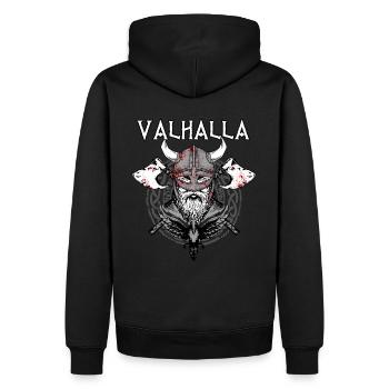 Valhalla I Viking Warrior I Odin I Wikinger - Männer Premium Bio Hoodie - Schwarz - Hinten - Nico (187cm)