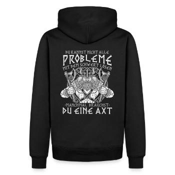 front 55611602760395856 - Männer Premium Bio Hoodie - Schwarz - Hinten - Nico (187cm)