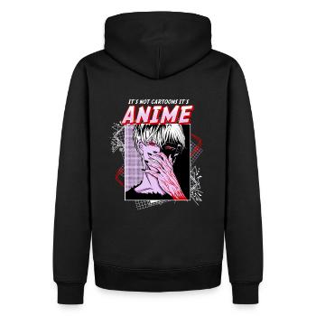 ANIMEBOYS5 ITSNOTCARTOONSITSANIME - Sweat à capuche Premium bio Homme - noir - Dos - Nico (187cm)