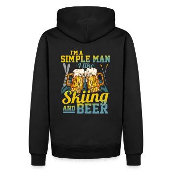 I'm A Simple Man I Love Skiing And Beer Gift - Männer Premium Bio Hoodie - Schwarz - Hinten - Nico (187cm)