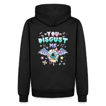 Tu me dégoûtes Chibi Kawaii Anime Pastel Goth - Sweat à capuche Premium bio Homme - noir - Dos - Nico (187cm)
