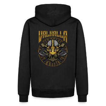 Valhalla Viking Warrior Nordic God Odin Gift - Männer Premium Bio Hoodie - Schwarz - Hinten - Nico (187cm)