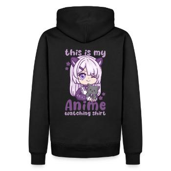 Ceci est ma chemise de regarder l’anime I Kawaii Otaku - Sweat à capuche Premium bio Homme - noir - Dos - Nico (187cm)