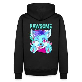 Pawsome I Furry Fandom Cospaly - Männer Premium Bio Hoodie - Schwarz - Hinten - Nico (187cm)