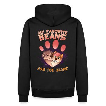 My favorite beans are toe beans I Furry Fandom - Männer Premium Bio Hoodie - Schwarz - Hinten - Nico (187cm)