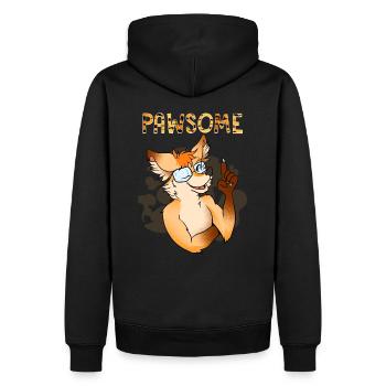 Pawsome I Furry Fandom Cospaly - Männer Premium Bio Hoodie - Schwarz - Hinten - Nico (187cm)