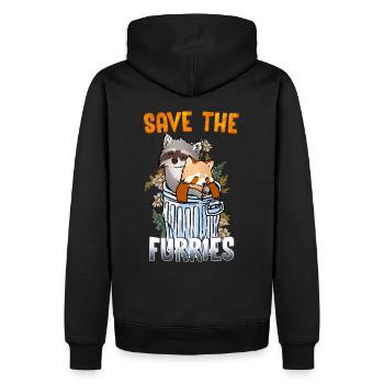 Save the Furries I Furry Fandom Anime Cosplay - Männer Premium Bio Hoodie - Schwarz - Hinten - Nico (187cm)