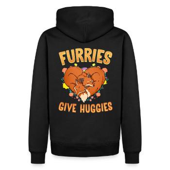 Furries give Huggies I Furry Fandom I Cosplay - Men’s Premium Organic Hoodie - black - Back - Nico (187cm)
