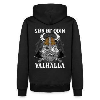 Fils d’Odin Valhalla I Mythologie Viking - Sweat à capuche Premium bio Homme - noir - Dos - Nico (187cm)