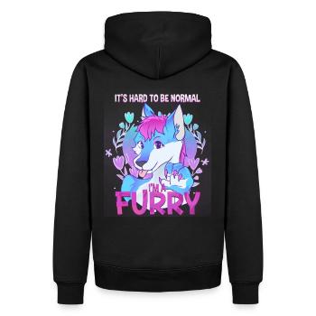 C’est difficile d’être normal, je suis un cosplay à fourrure - Sweat à capuche Premium bio Homme - noir - Dos - Nico (187cm)