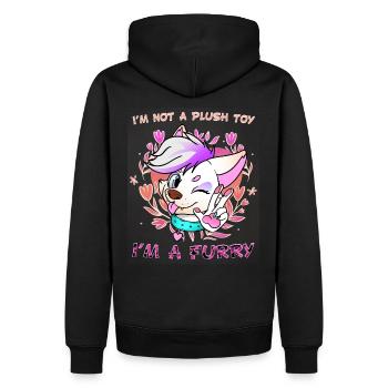 I'm not a plush toy I'm a Furry I Furries Fandom - Männer Premium Bio Hoodie - Schwarz - Hinten - Nico (187cm)