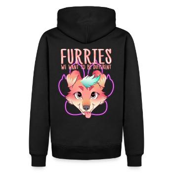 Furries we want to be different I Furries Fandom - Men’s Premium Organic Hoodie - black - Back - Nico (187cm)