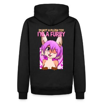 Je ne suis pas une peluche Je suis un Furry I Furries Fandom - Sweat à capuche Premium bio Homme - noir - Dos - Nico (187cm)
