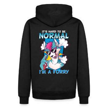 It's hard to be normal I'm a Furry I Cosplay - Männer Premium Bio Hoodie - Schwarz - Hinten - Nico (187cm)