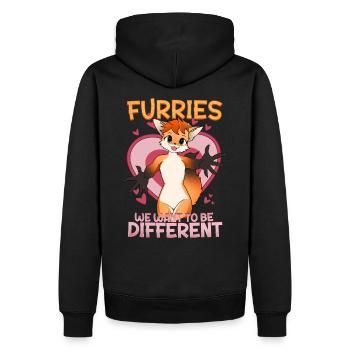 Furries we want to be different I Furries Fandom - Men’s Premium Organic Hoodie - black - Back - Nico (187cm)