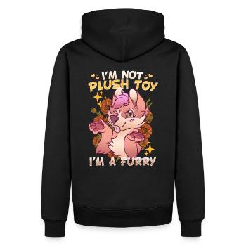 I'm not a plush toy I'm a Furry I Furries Fandom - Männer Premium Bio Hoodie - Schwarz - Hinten - Nico (187cm)