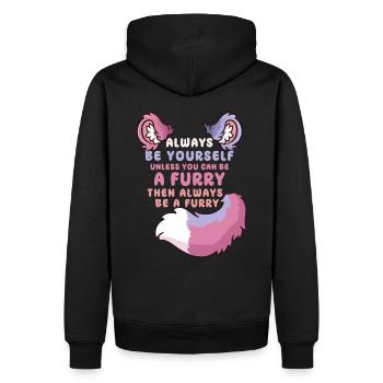 Always be yourself unless you can be a Furry - Männer Premium Bio Hoodie - Schwarz - Hinten - Nico (187cm)