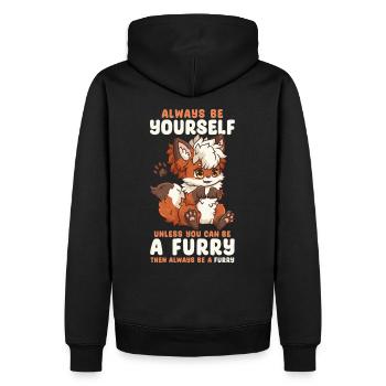 Always be yourself unless you can be a Furry - Männer Premium Bio Hoodie - Schwarz - Hinten - Nico (187cm)