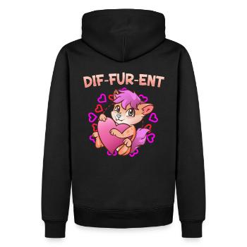 Dif-Fur-Ent I Furry Fandom I Furries Cosplay - Männer Premium Bio Hoodie - Schwarz - Hinten - Nico (187cm)
