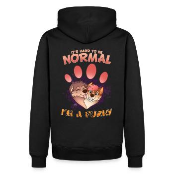 C’est difficile d’être normal, je suis un cosplay à fourrure - Sweat à capuche Premium bio Homme - noir - Dos - Nico (187cm)