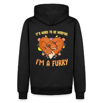 C’est difficile d’être normal, je suis un cosplay à fourrure - Sweat à capuche Premium bio Homme - noir - Dos - Nico (187cm)