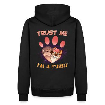Croyez-moi, je suis un furry I Furries Cosplay Fandom - Sweat à capuche Premium bio Homme - noir - Dos - Nico (187cm)