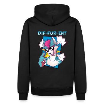 Dif-Fur-Ent I Furry Fandom I Furries Cosplay - Männer Premium Bio Hoodie - Schwarz - Hinten - Nico (187cm)