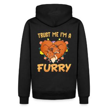 Croyez-moi, je suis un furry I Furries Cosplay Fandom - Sweat à capuche Premium bio Homme - noir - Dos - Nico (187cm)