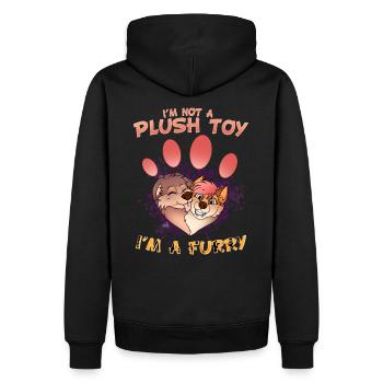 I'm not a plush toy I'm a Furry I Furries Fandom - Männer Premium Bio Hoodie - Schwarz - Hinten - Nico (187cm)