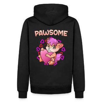 Pawsome I Furry Fandom Cospaly - Männer Premium Bio Hoodie - Schwarz - Hinten - Nico (187cm)