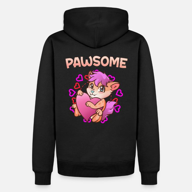 Pawsome I Furry Fandom Cospaly - Sweat à capuche Premium bio Homme - noir