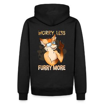Worry less Furry more I Fursona Cosplay Fandom - Männer Premium Bio Hoodie - Schwarz - Hinten - Nico (187cm)