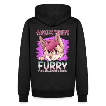 Always be yourself unless you can be a Furry - Männer Premium Bio Hoodie - Schwarz - Hinten - Nico (187cm)